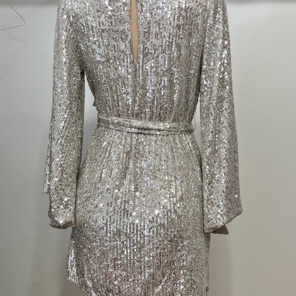 Jay Godfrey Maggie Sequin Long Sleeve Mini Dress 00 - Picture 8 of 10